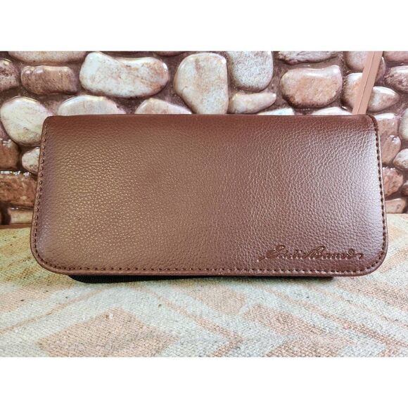 EDDIE BAUER Bonded Leather Travel Case Manicure Case Shaving Case #A69 - Picture 1 of 7